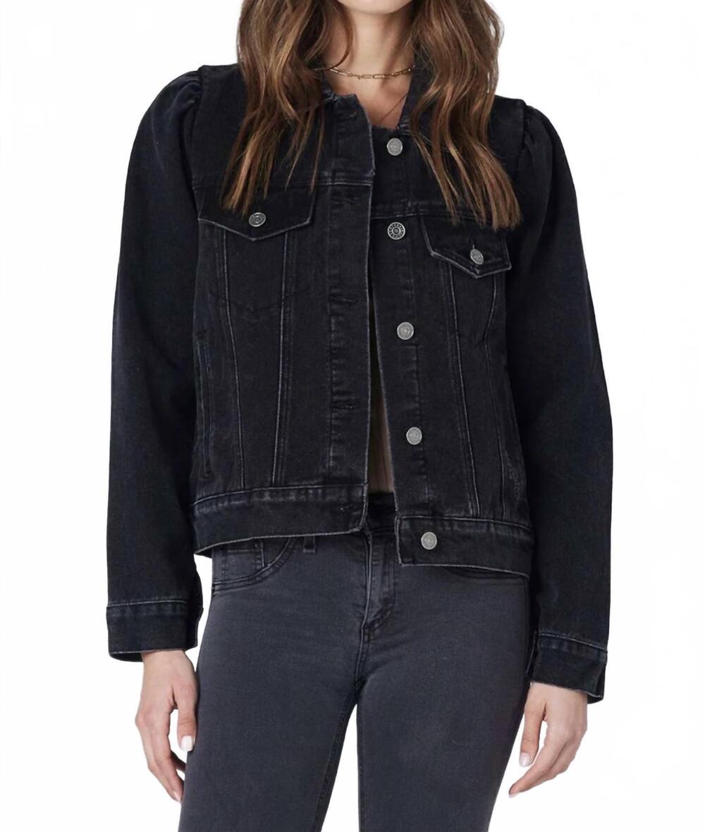 NEW SALTWATER LUXE puff sleeve jacket in wash black